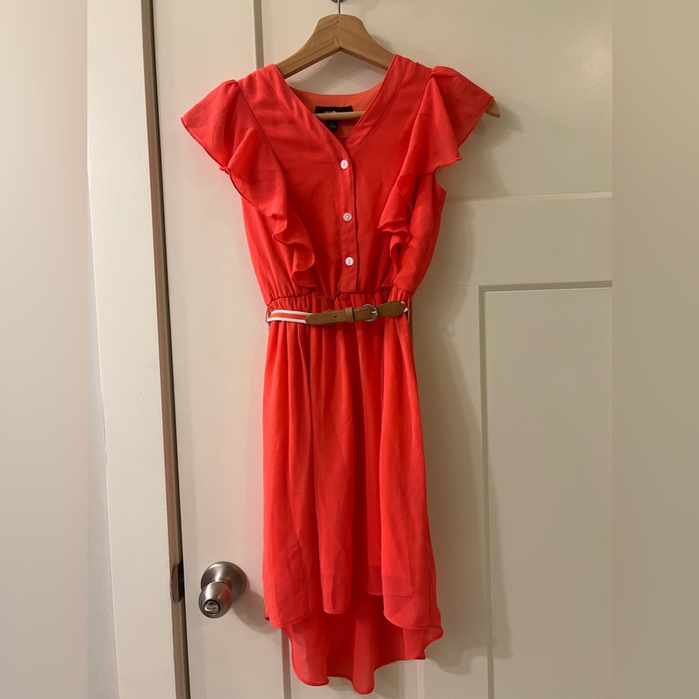 Cute Coral Hi-Low Dress- Size 10